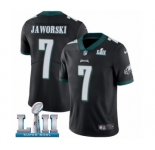 Youth Nike Philadelphia Eagles #7 Ron Jaworski Black Alternate Vapor Untouchable Limited Player Super Bowl LII NFL Jersey