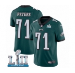 Youth Nike Philadelphia Eagles #71 Jason Peters Midnight Green Team Color Vapor Untouchable Limited Player Super Bowl LII NFL Jersey