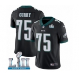Youth Nike Philadelphia Eagles #75 Vinny Curry Black Alternate Vapor Untouchable Limited Player Super Bowl LII NFL Jersey