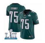 Youth Nike Philadelphia Eagles #75 Vinny Curry Midnight Green Team Color Vapor Untouchable Limited Player Super Bowl LII NFL Jersey