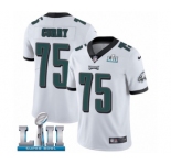 Youth Nike Philadelphia Eagles #75 Vinny Curry White Vapor Untouchable Limited Player Super Bowl LII NFL Jersey