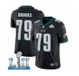 Youth Nike Philadelphia Eagles #79 Brandon Brooks Black Alternate Vapor Untouchable Limited Player Super Bowl LII NFL Jersey