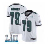 Youth Nike Philadelphia Eagles #79 Brandon Brooks White Vapor Untouchable Limited Player Super Bowl LII NFL Jersey