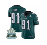 Youth Nike Philadelphia Eagles #91 Fletcher Cox Midnight Green Team Color Super Bowl LII Champions Stitched NFL Vapor Untouchable Limited Jersey