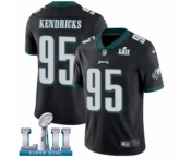 Youth Nike Philadelphia Eagles #95 Mychal Kendricks Black Alternate Vapor Untouchable Limited Player Super Bowl LII NFL Jersey