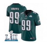 Youth Nike Philadelphia Eagles #99 Jerome Brown Midnight Green Team Color Vapor Untouchable Limited Player Super Bowl LII NFL Jersey