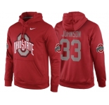 NCAA Ohio State Buckeyes #33 Pete Johnson Red Playoff Bound Vital College Football Pullover Hoodie