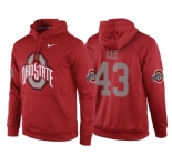 NCAA Ohio State Buckeyes #43 Darron Lee Red Playoff Bound Vital College Football Pullover Hoodie