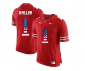 2016 US Flag Fashion Ohio State Buckeyes Braxton Miller #1 College Football Limited Jersey - Scarlet