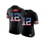 2016 US Flag Fashion Ohio State Buckeyes C.Jones #12 College Football Limited Jersey - Blackout