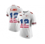 2016 US Flag Fashion Ohio State Buckeyes C.Jones #12 College Football Limited Jersey - White