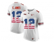 2016 US Flag Fashion Ohio State Buckeyes C.Jones #12 College Football Limited Jersey - White