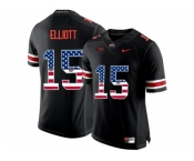 2016 US Flag Fashion Ohio State Buckeyes Ezekiel Elliott #15 College Football Limited Jersey - Blackout