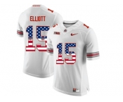 2016 US Flag Fashion Ohio State Buckeyes Ezekiel Elliott #15 College Football Limited Jersey - White