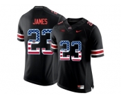 2016 US Flag Fashion Ohio State Buckeyes Lebron James #23 College Football Limited Jersey - Blackout