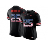2016 US Flag Fashion Ohio State Buckeyes Mike Weber Jr. #25 College Football Limited Jersey - Blackout