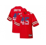 2016 US Flag Fashion Scarlet & Grey Ohio State Buckeyes Archie Griffin #45 College Football Throwback Jersey - Scarlet