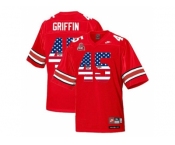 2016 US Flag Fashion Scarlet & Grey Ohio State Buckeyes Archie Griffin #45 College Football Throwback Jersey - Scarlet