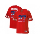 2016 US Flag Fashion Scarlet & Grey Ohio State Buckeyes Eddie George #27 College Football Throwback Jersey - Scarlet