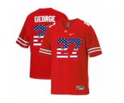2016 US Flag Fashion Scarlet & Grey Ohio State Buckeyes Eddie George #27 College Football Throwback Jersey - Scarlet