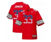 2016 US Flag Fashion Scarlet & Grey Ohio State Buckeyes Pete Johnson #33 College Football Throwback Jersey - Scarlet