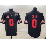 Men's Ohio State Buckeyes #0 OH-IO Black 2025 CFP Final With National Champions Patch F.U.S.E. Vapor Limited Stitched Football Jersey