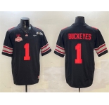 Men's Ohio State Buckeyes #1 Buckeyes Black 2025 CFP Final With National Champions Patch F.U.S.E. Vapor Limited Stitched Football Jersey