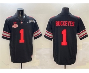 Men's Ohio State Buckeyes #1 Buckeyes Black 2025 CFP Final With National Champions Patch F.U.S.E. Vapor Limited Stitched Football Jersey