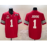 Men's Ohio State Buckeyes #1 Quinshon Judkins Red 2025 CFP Final With National Champions Patch F.U.S.E. Vapor Limited Stitched Football Jersey