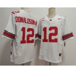 Men's Ohio State Buckeyes #12 JCJ Donaldson White 2025 F.U.S.E. Limited Stitched Jersey