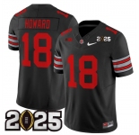 Men's Ohio State Buckeyes #18 Will Howard Black 2025 CFP Final Patch F.U.S.E. Vapor Limited Stitched Football Jersey