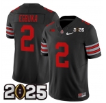 Men's Ohio State Buckeyes #2 Emeka Egbuka Black 2025 CFP Final Patch F.U.S.E. Vapor Limited Stitched Football Jersey