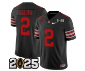 Men's Ohio State Buckeyes #2 Emeka Egbuka Black 2025 CFP Final Patch F.U.S.E. Vapor Limited Stitched Football Jersey