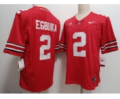 Men's Ohio State Buckeyes #2 Emeka Egbuka Red FUSE College Stitched Jersey