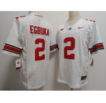 Men's Ohio State Buckeyes #2 Emeka Egbuka White FUSE College Stitched Jersey