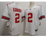 Men's Ohio State Buckeyes #2 Emeka Egbuka White FUSE College Stitched Jersey
