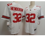 Men's Ohio State Buckeyes #32 TreVeyon Henderson White FUSE College Football Jersey