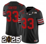 Men's Ohio State Buckeyes #33 Jack Sawyer Black 2025 CFP Final Patch F.U.S.E. Vapor Limited Stitched Football Jersey