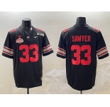 Men's Ohio State Buckeyes #33 Jack Sawyer Black 2025 CFP Final With National Champions Patch F.U.S.E. Vapor Limited Stitched Football Jersey