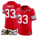 Men's Ohio State Buckeyes #33 Jack Sawyer Red 2025 CFP Final Patch F.U.S.E. Vapor Limited Stitched Football Jersey