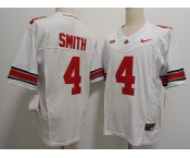 Men's Ohio State Buckeyes #4 Jeremiah Smith White FUSE College Football Jersey