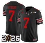 Men's Ohio State Buckeyes #7 C.J. Stroud Black 2025 CFP Final Patch F.U.S.E. Vapor Limited Stitched Football Jersey