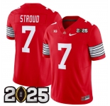 Men's Ohio State Buckeyes #7 C.J. Stroud Red 2025 CFP Final Patch F.U.S.E. Vapor Limited Stitched Football Jersey