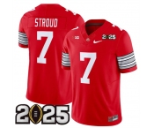 Men's Ohio State Buckeyes #7 C.J. Stroud Red 2025 CFP Final Patch F.U.S.E. Vapor Limited Stitched Football Jersey