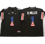 Ohio State Buckeyes #1 B.Miller Black USA Flag College Jersey