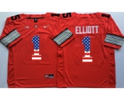 Ohio State Buckeyes #1 B.Miller Red USA Flag College Jersey