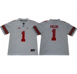Ohio State Buckeyes #1 Justin Fields Limited College Football White Jersey
