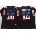 Ohio State Buckeyes #16 J.T. Barrett Black USA Flag College Jersey