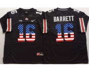 Ohio State Buckeyes #16 J.T. Barrett Black USA Flag College Jersey