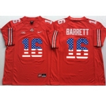 Ohio State Buckeyes #16 J.T. Barrett Red USA Flag College Football Jersey